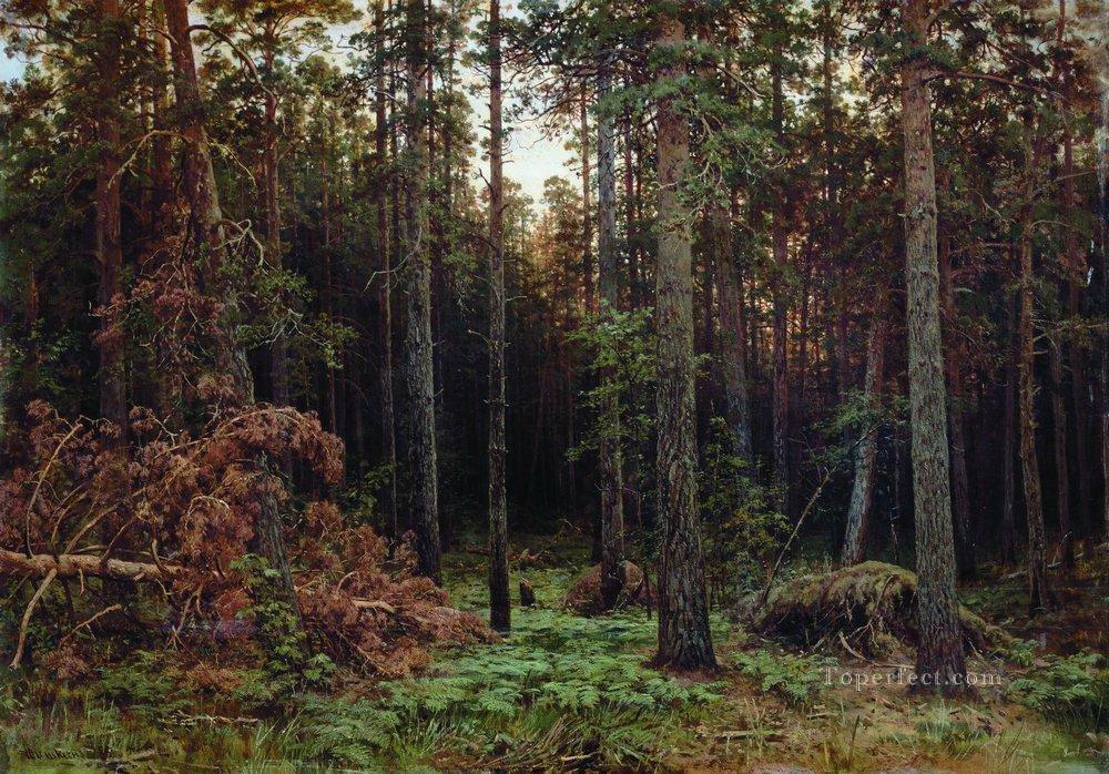 pine forest 1885 1 classical landscape Ivan Ivanovich Oil Paintings